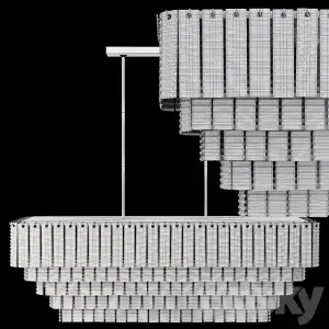Restoration hardware sirene linear chandelier brass clear glass