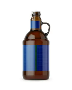 Dark Amber Glass Bottle With Handle