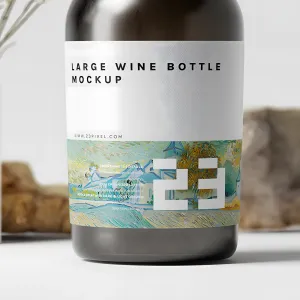 Large Red Wine or Champagne Bottle 01