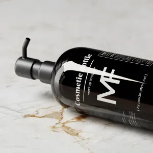 Black Pump Bottle Featuring an Eucalyptus Plant 02