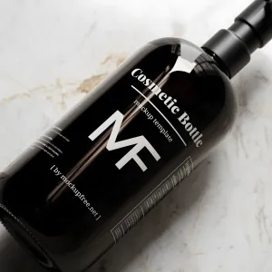 Black Pump Bottle Featuring an Eucalyptus Plant 04