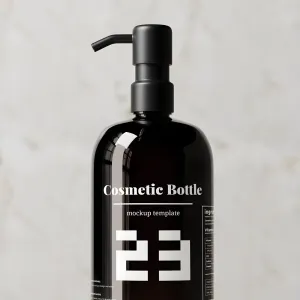 Black Pump Bottle Featuring an Eucalyptus Plant 06