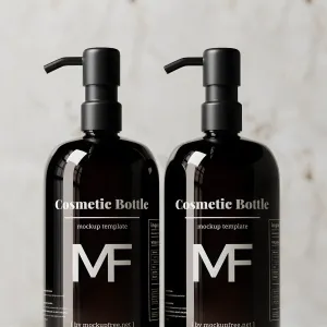 Black Pump Bottle Featuring an Eucalyptus Plant 07