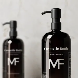 Black Pump Bottle Featuring an Eucalyptus Plant 08