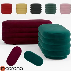 Ferm living velour pouf oval