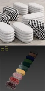 Ferm living velour pouf oval