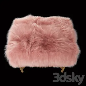 Homepop decorative faux fur square ottoman