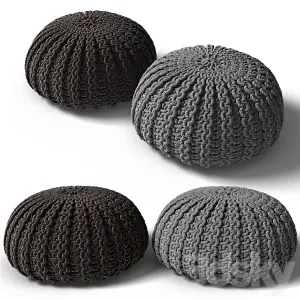 Knitted poof