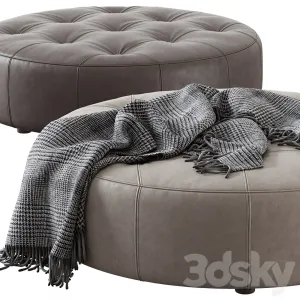 Leathercraft vivian round ottoman