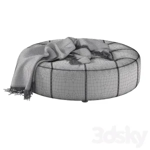 Leathercraft vivian round ottoman