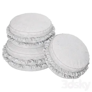 Macaron Pouf Velour Cookie Pillow