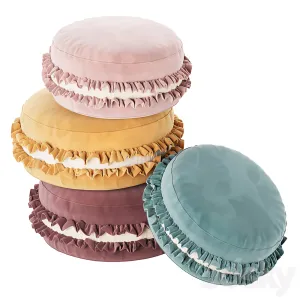 Macaron Pouf Velour Cookie Pillow