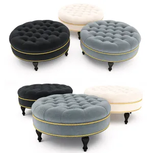 Palfrey linen modern tufted ottoman