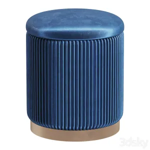 Pouffe with Drawer Beatrice Glossy Velor in Colors