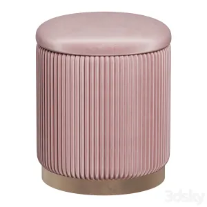 Pouffe with Drawer Beatrice Glossy Velor in Colors