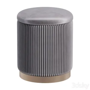 Pouffe with Drawer Beatrice Glossy Velor in Colors