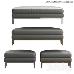 RH Modern Italia Coffee Ottoman Pouf Bench