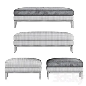 RH Modern Italia Coffee Ottoman Pouf Bench