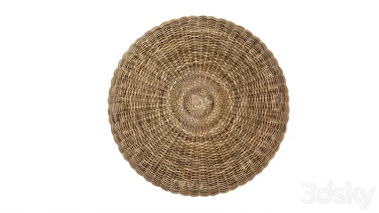 Round braided rattan pouf california