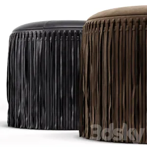 Wisteria suede boho round ottoman