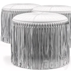 Wisteria suede boho round ottoman