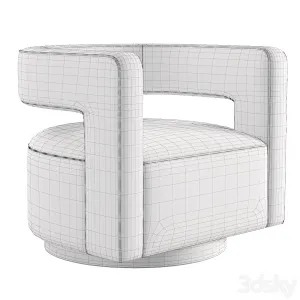 Restoration hardware drew curved swivel chair rh