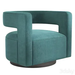 Restoration hardware drew curved swivel chair rh