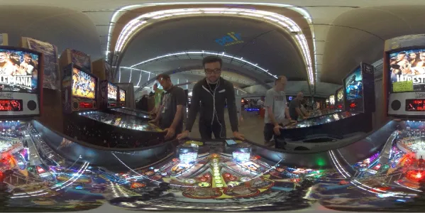 Nick playing pinball