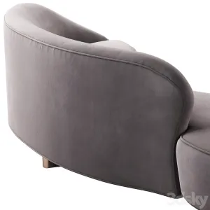 Serpentine sofa with arm by vladimir kagan