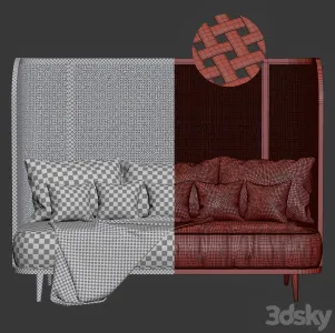 Three seater garden sofa cv high back