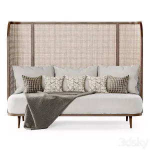 Three seater garden sofa cv high back