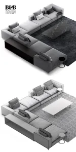 B b italia michel club sofa composition