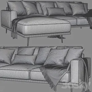 Boconcept carlton chaise longue sofa