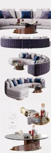Carpanelli contemporary desyo sofa curvy table minerva