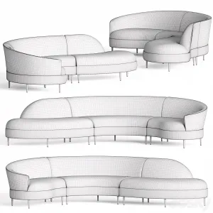 Grace serpentine sectional sofa