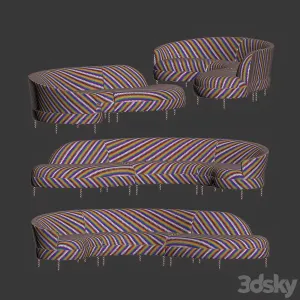 Grace serpentine sectional sofa