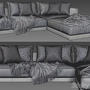 Poliform bristol with ottoman