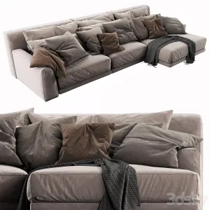 Poliform paris seoul chaise lounge brown
