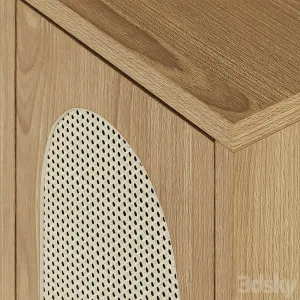 Classic rattan wood cabinet