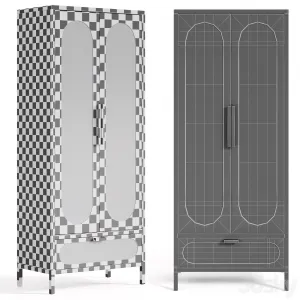 Classic rattan wood cabinet