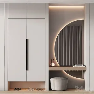 Hallway zone half round mirror