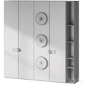 Wardrobe composition with shelves