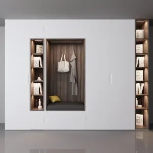 Cabinet in the hall with shelves