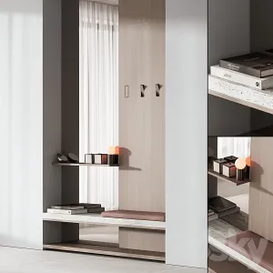 Hallway zone minimal wood japandi