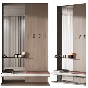 Hallway zone minimal wood japandi