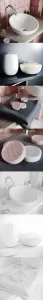Bath set decoration with pink stone