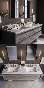 Bezier double floating vanity rh