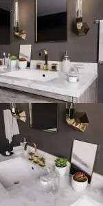 Bezier double floating vanity rh