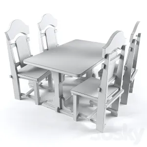 Aged table chairs from