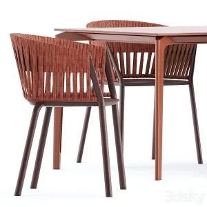 Allsize table ria dining armchair with woven rope by fast